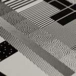 Mire TV - affiche letterpress - papier coton - vélin - papier barbé - trame stochastique bitmap - Super Marché noir