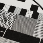 Mire TV - affiche letterpress - papier coton - vélin - papier barbé - trame stochastique bitmap - Super Marché noir