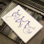 A vos marques - affiche letterpress - Singes - Squelettes - primates - histoire naturelle - museum - super marché noir - letterpress lyon