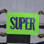 super - poster - affiche - letterpress - vert fluo - Super Marché noir