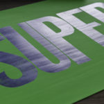 super - poster - affiche - letterpress - vert fluo - Super Marché noir