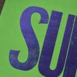 super - poster - affiche - letterpress - vert fluo - Super Marché noir