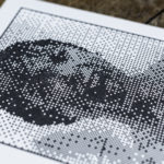 Janet - Psychose Hitchcock - portrait bitmap - affichette letterpress - Super Marché noir