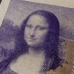 Mona - lisa - joconde - Da Vinci - De Vinci - portrait bitmap - affichette letterpress - Super Marché noir