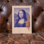 Mona - lisa - joconde - Da Vinci - De Vinci - portrait bitmap - affichette letterpress - Super Marché noir