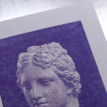 aphrodite child - venus - statue - hellenistique- portrait bitmap - affichette letterpress - Super Marché noir