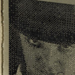 malcolm - orange mécanique - histoire cinéma - bitmap - data art - pixel art - papier artisan - upcycling - réemploi - récupération - zéro déchet - super marche noir - letterpress lyon