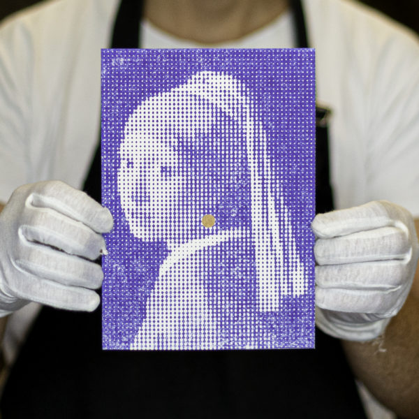estampe - œuvre - création française - impression letterpress - série limitée - atypique - vermeer - joconde - super - marché noir - artiste - made in france